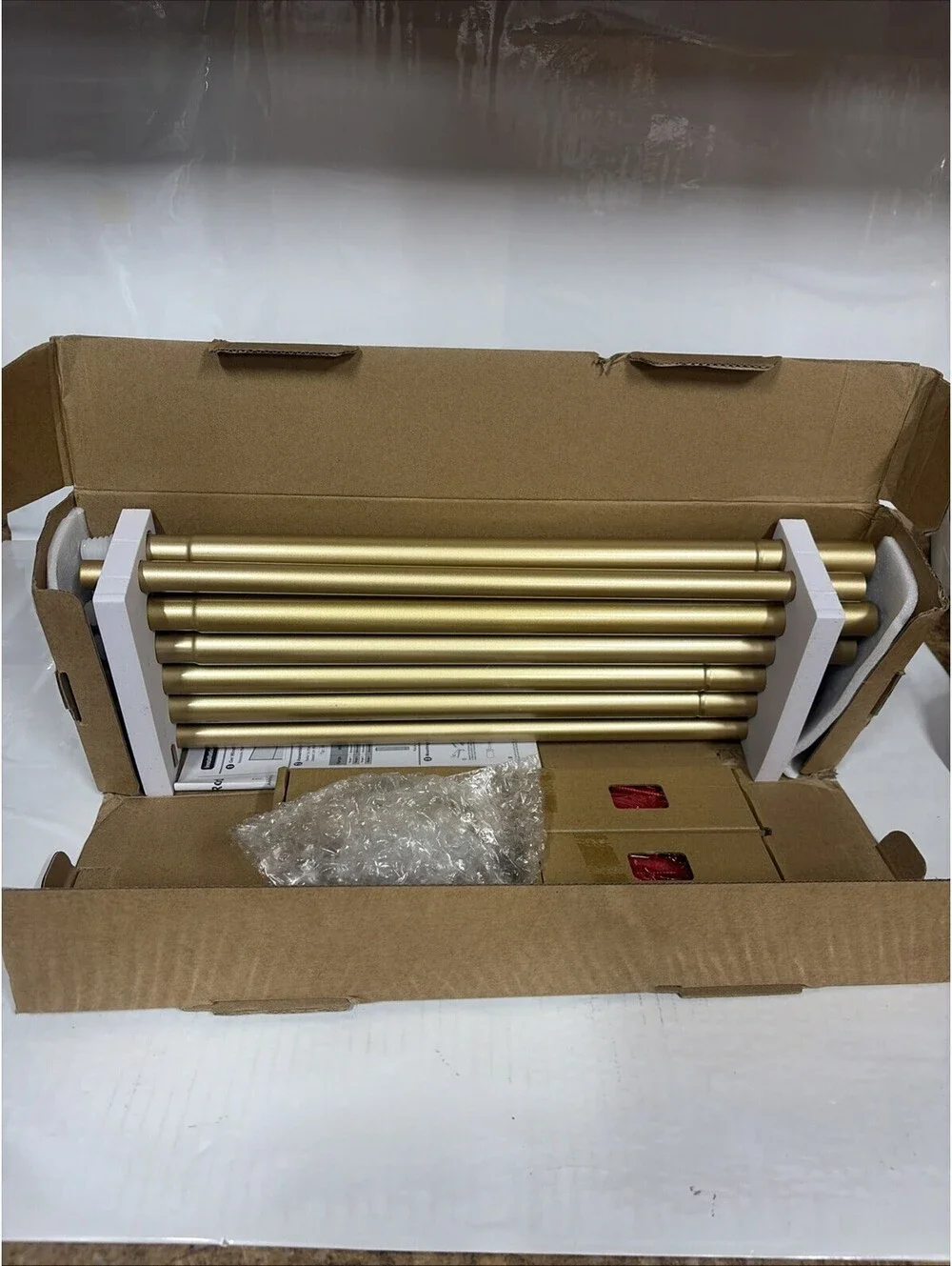 32-86 Inch Gold Corner Curtain Rod L Shaped Heavy Duty Metal Window Rod